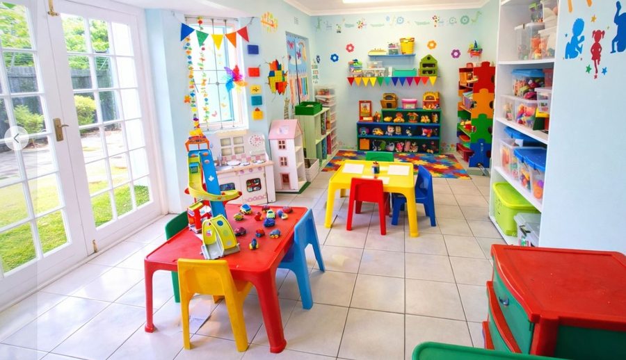 Bright colourful classroom